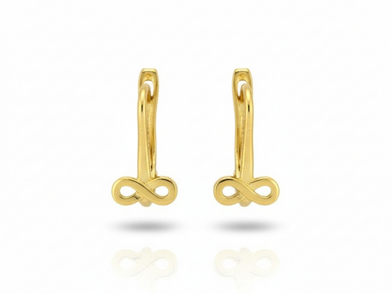 Złote kolczyki ze znakiem nieskończoności