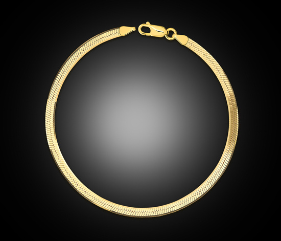 Złota bransoletka 585 elegancka taśma, żmijka