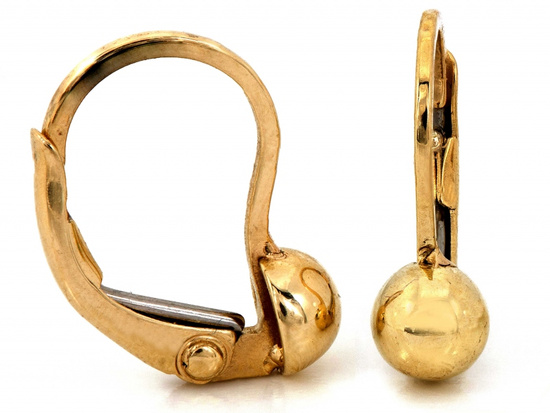 Kolczyki złote wygodne angielskie subtelne bez kamieni