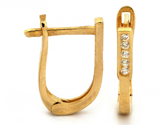 Kolczyki złote angielskie subtelne przecinki