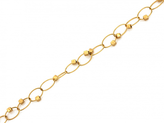 Modna złota bransoletka duże owalne ogniwa