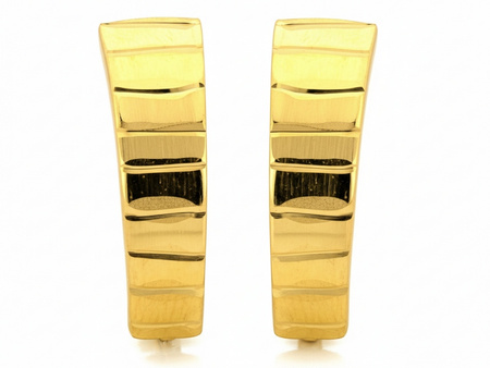 Kolczyki złote angielskie podłużne bez kamieni