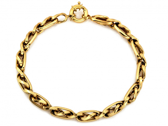 Bransoletka złota gruby łańcuch gruby splot duże ogniwa