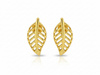 Kolczyki złote sztyfty liście listki