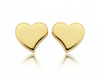 Kolczyki złote błyszczące serce na sztyfcie