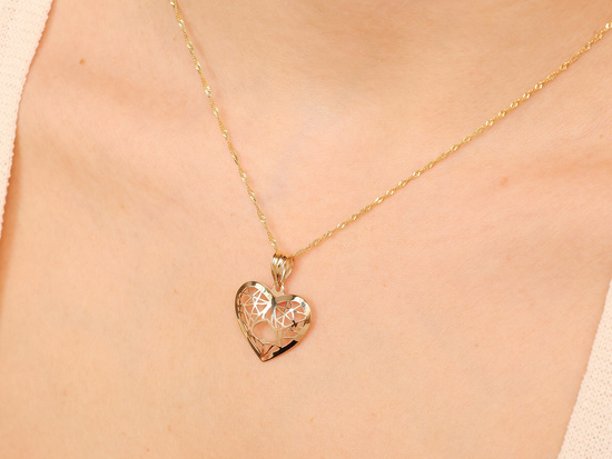 Zawieszka złota ażurowe serce