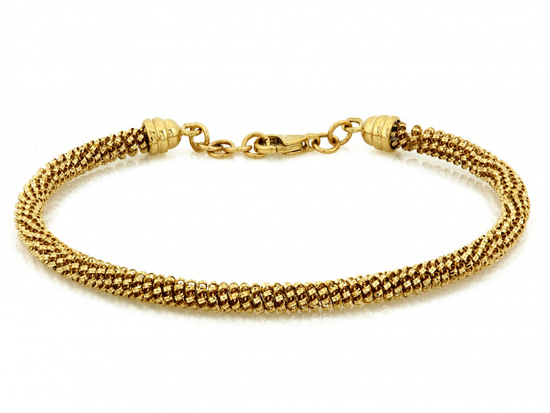 Bransoletka złota sztywna bangle z kuleczek