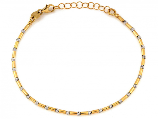 Bransoletka złota z kulek i rurek