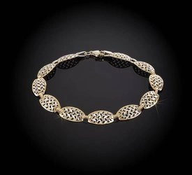 Złota bransoletka 375 klasyczna, ażurowa 