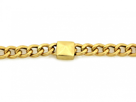 Bransoletka złota gruba z łączonych łańcuszków