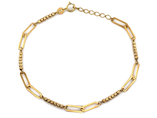 Bransoletka złota modna z kuleczek i dużych ogniw