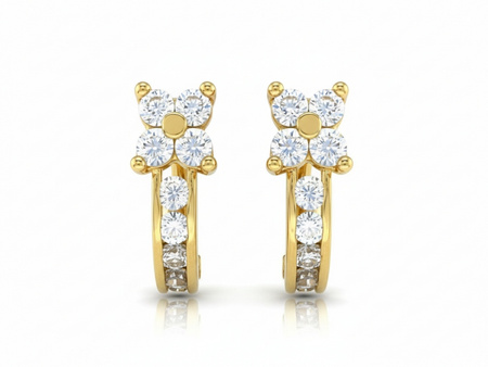 Złote kolczyki dla DZIECKA z cyrkoniami