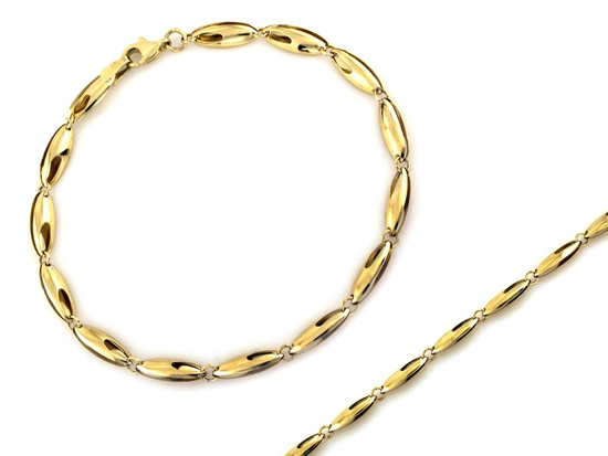 Bransoletka złota z owalnych elementów