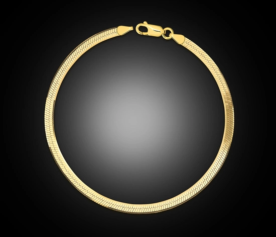 Złota bransoletka 585 elegancka taśma, żmijka