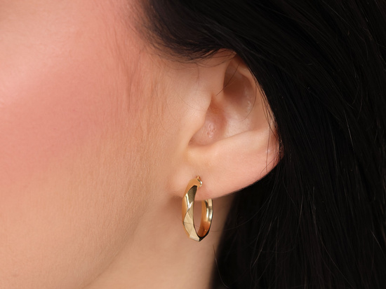 Kolczyki złote koła kółka zdobione