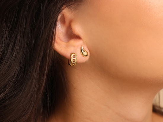 Kolczyki złote małe kółeczka szerokie ażurowe 13mm