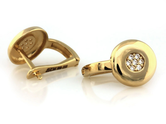 Złote kolczyki wygodne angielskie na każdą okazję