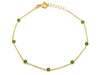 Bransoletka złota z zielonymi cyrkoniami
