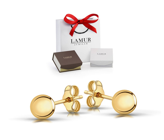 Złote kolczyki 585 - kulki, kuleczki