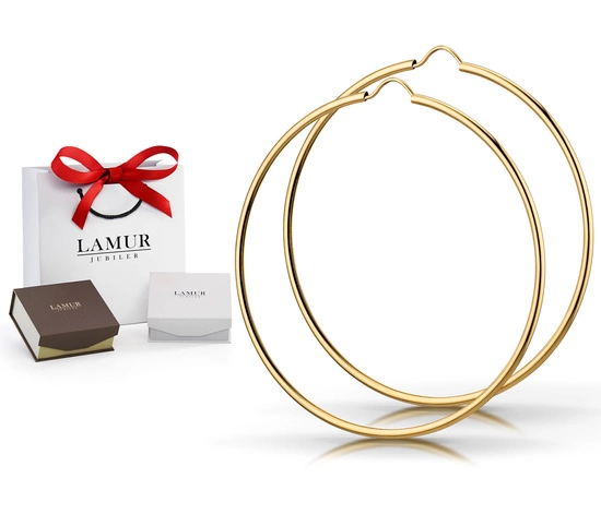 Złote kolczyki 375 koła 50 mm, szarniry