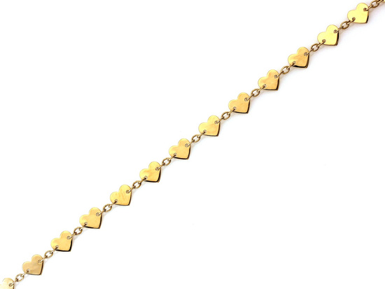 Złota bransoletka z małych serc