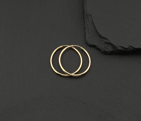 Złote kolczyki 585 koła 30 mm, szarniry