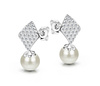 Srebrne kolczyki 925 z perłami i diamentowymi cyrkoniami