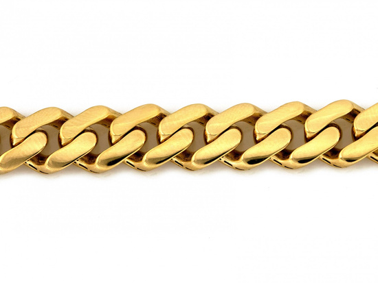 Bardzo gruba złota bransoleta męska pancerka