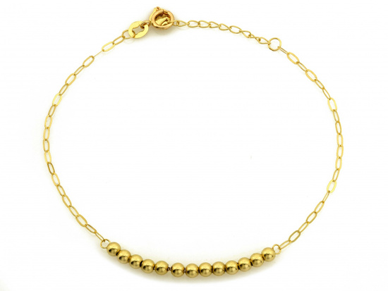 Subtelna  złota bransoletka z kuleczkami