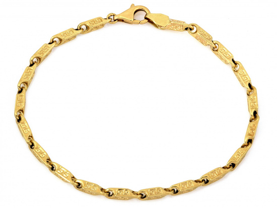 Bransoletka złota elementy z wzorem greckim