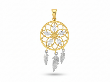 Złota zawieszka łapacz snów