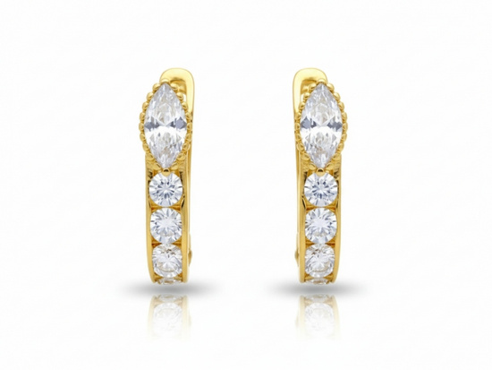 Złote kolczyki dziecięce z cyrkoniami