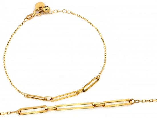 Bransoletka złota łańcuszkowa delikatna z dodatkiem dużych ogniw