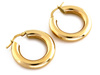Kolczyki złote małe dmuchane kółka 30mm