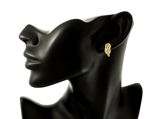 Kolczyki złote bogato zdobione cyrkoniami