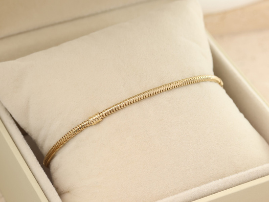 Bransoletka złota linka żmijka baza pod charmsy