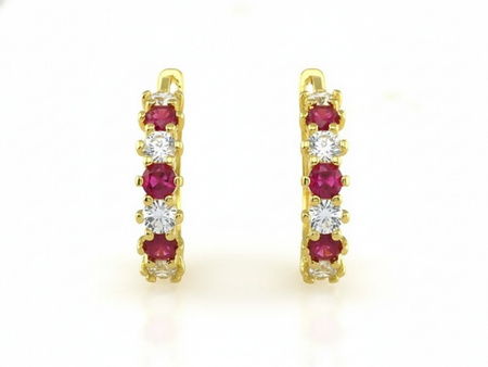 Dziewczęce kolczyki złote z cyrkoniami