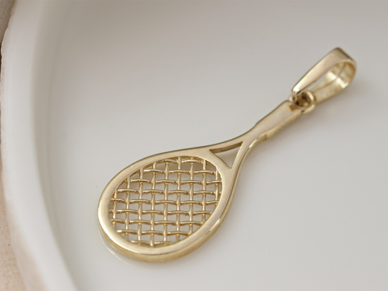 Złota zawieszka paletka rakieta tenisowa