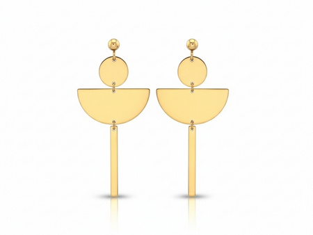 Kolczyki złote w nowoczesnej formie wiszące