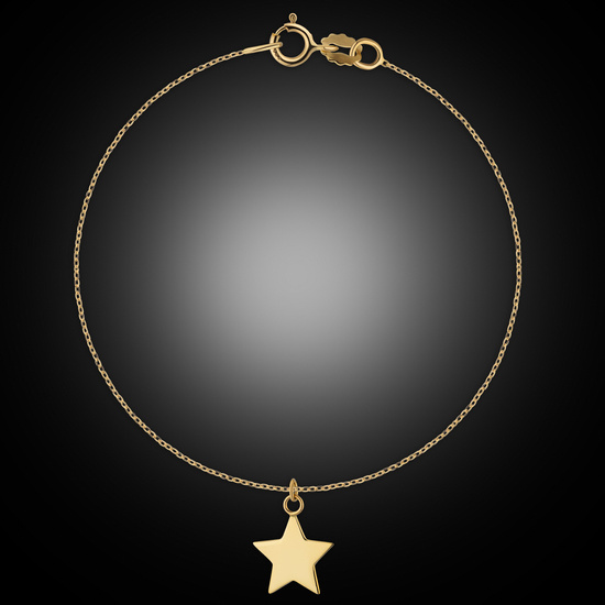 Złota bransoletka 585 minimalistyczny ankier z gwiazdką 