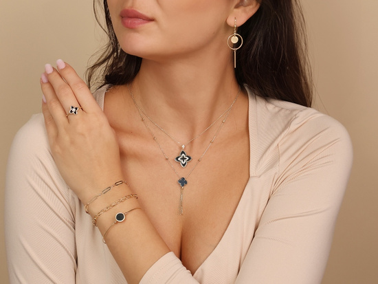 Łańcuszkowa złota bransoletka wzór ankier