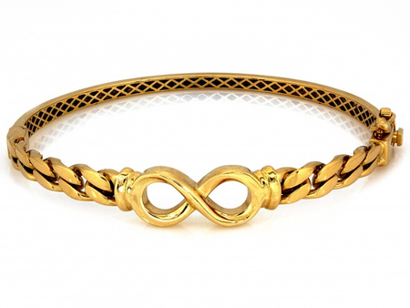 Bransoletka złota sztywna z nieskończonością