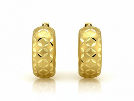 Kolczyki złote kółka satynowane