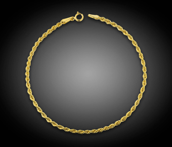 Złota bransoletka 585 kordel korda 