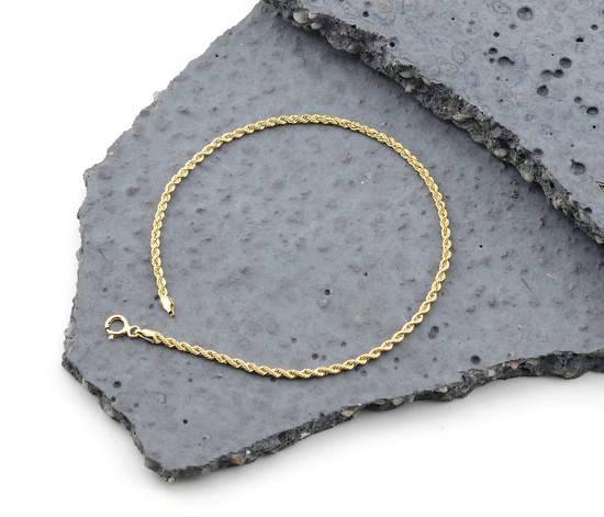 Złota bransoletka 585 kordel korda 