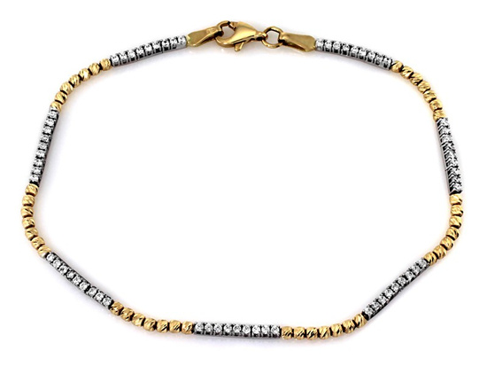 Złota bransoletka z kulkami i cyrkoniami