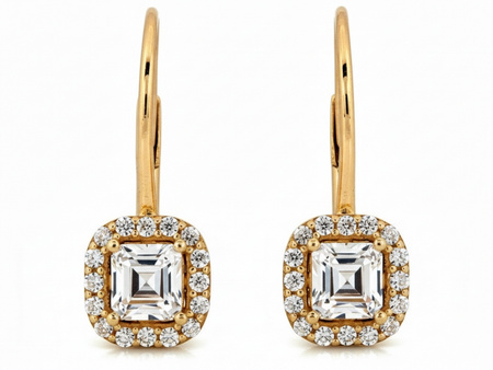 Kolczyki złote angielskie z cyrkoniami