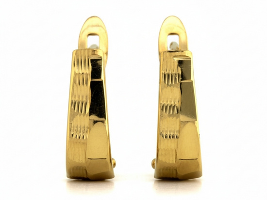 Złote kolczyki angielskie bez kamieni