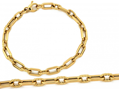 Złota bransoletka z dużych owalnych ogniw