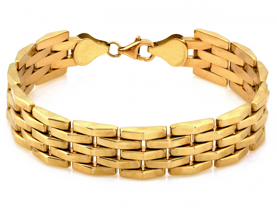 Szeroka złota bransoleta okazała z ruchomych części